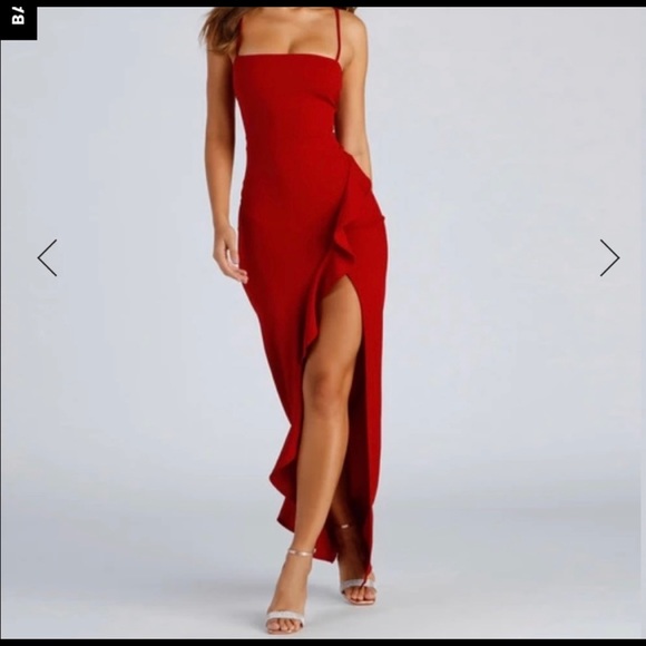 NWT Windsor Long Red Formal/Prom Dress - Picture 3 of 4